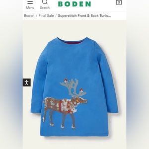 Mini Boden Superstitch Front & Back Tunic, Size 7